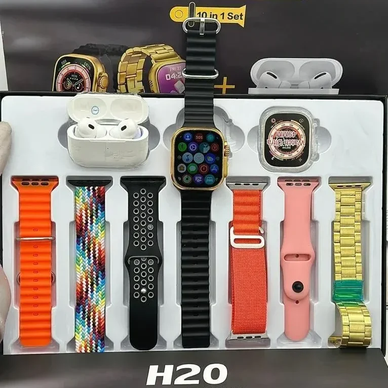 H20 Smart Watch With Wireless Earphone (10 In 1) Desi Shopping
