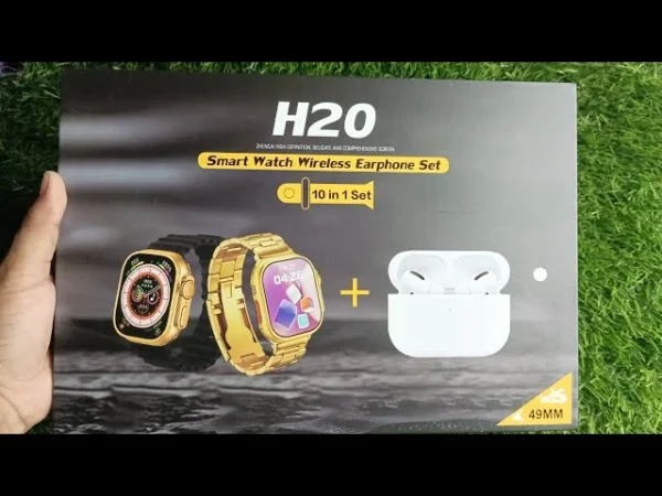 H20 Smart Watch With Wireless Earphone (10 In 1) Desi Shopping